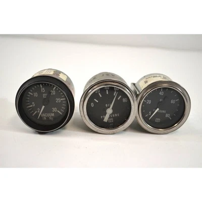 Stewart Warner Oil Pressure 80 PSI Vacuum Gauge Lot of 3 SW 82322 284-AH Hot Rod - Image 1 of 4