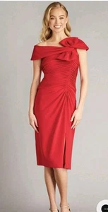 Tadashi Shoji BOS24103M - Pleated Bodice Sheath Formal Dress Size Large  - Picture 1 of 11