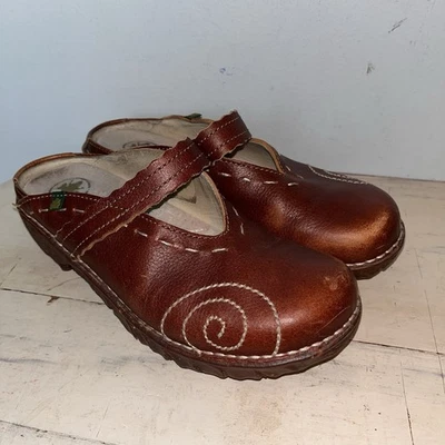 EL NATURALISTA 096 Yggdrasil коричневый кожаный Мэри Джейн сабо мул каблук туфли 36 6 - Изображение 1 из 4