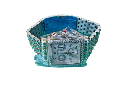 Michele Women's Deco Two-Tone 18K Gold Diamond Watch MWW06A000776 - Image 1 of 4