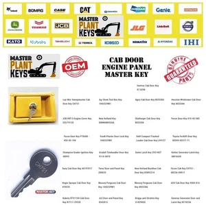 CH751 Cab Door Engine fuel Panel Master Key fits excavators, tractors, southco - Picture 1 of 1