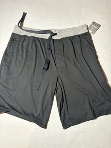 NWT Van Heusen Men’s Large Elastic Waistband Black Sleepwear Shorts - Picture 1 of 8