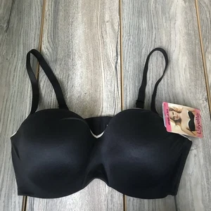 0822 Lilyette Comfort Full Figure Strapless Bra 42C Black NWT - Picture 1 of 8