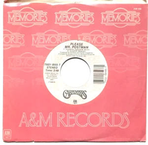 CARPENTERS - Please Mr. Postman / Solitaire - Vinyl 45rpm A&M 75021 8593 7 Pop - Imagen 1 de 5