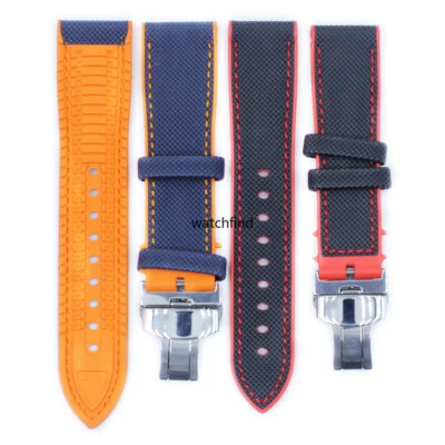 Nylon Silicone Rubber Bracelet Watch Band Strap Deployment Clasp Buckle 20-24mm - Image 1 of 4
