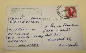 The Price Is Right Home Viewer Showcase ~ 1958 Louisiana Street Trolley Postcard - Picture 1 of 5