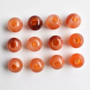 6mm Hole Round Red Onyx Beads 12 Pack - Large Hole 16mm Bead for Macrame - Picture 1 of 2