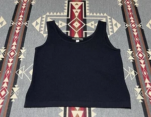 St. John Santana Knit Black Scoop Blouse Womens Sz S Sleeveless T94 - Picture 1 of 6