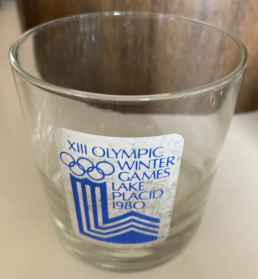 Vidrio vintage XIII Juegos Olímpicos de Invierno 1980 LAKE PLACID Foto 1 de 1