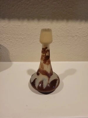 Jarrón antiguo de vidrio camafeo Emile Galle Foto 1 de 4