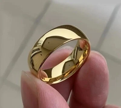 Anillo de titanio chapado en oro de 24 quilates de moda PANASH para hombre 9#- duradero, pulido... Foto 1 de 3