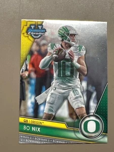 2023 Bowman Chrome U Bo Nix Refractor #159 Oregon Ducks Denver Broncos RC Rookie - Picture 1 of 2