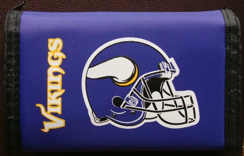 MINNESOTA VIKINGS OFFICIAL TEAM LOGO NYLON TRIFOLD WALLET NEW RICO INDUSTRIES Cover