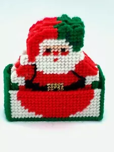 Vintage Weihnachtsmann Kunststoff Leinwand Untersetzer Set Roly Poly Santa fertig - Bild 1 von 3