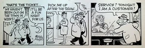 Moon Mullins Original Art Ferd & Tom Johnson February 6 1984 Date Night - Picture 1 of 1