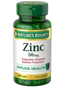 Nature's Bounty Zinc, Supports Immune System Function, Dietary Supplement, 50 mg - Picture 1 of 6