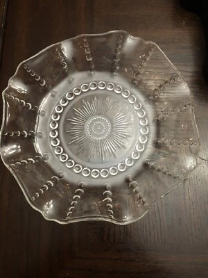 Vintage 10” Ruffle Glass Bowl 1938 To 1942 Federal Depression Glass Columbia - Image 1 of 4
