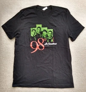 98 DEGREES T-SHIRT (LARGE) BLACK NORTH AMERICA CHRISTMAS TOUR 2018 NEW NO TAGS - Picture 1 of 5