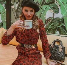 zara red leopard dress