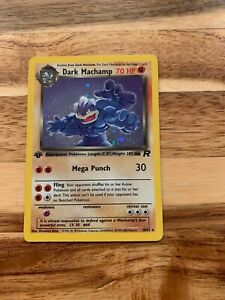 Pokémon Card Dark Machamp Holo Team Rocket 10/82 EXT NM 1st Edition