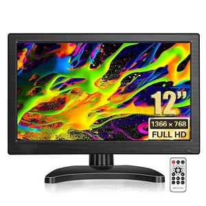 12 inch LCD HDMI Monitor VGA BNC AV 1366x768 Home Security CCTV Monitor Screen - Picture 1 of 14