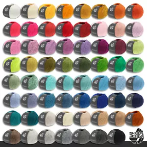 Lana Grossa 5x50g Ecopuno Netzgarn Baumwolle Merino Alpaca Wolle Garn 63 Farben - Bild 1 von 127