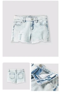 Art Class Acid Wash Distressed Jean Shorts Size XXL( 18)Cutoff Adjustable Waist - Picture 1 of 7