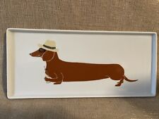 CLAUDIA PEARSON Wiener Dog Dachshund Tray Plate. WEST ELM. Hat Sunglasses