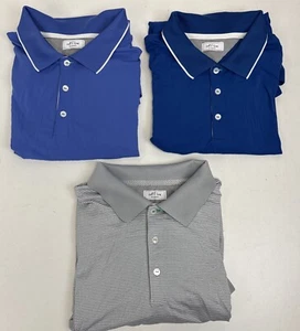 Lot of 3 Adidas Adipure Polo Shirt Mens XL Blue Stretch Performance Golf - Picture 1 of 18