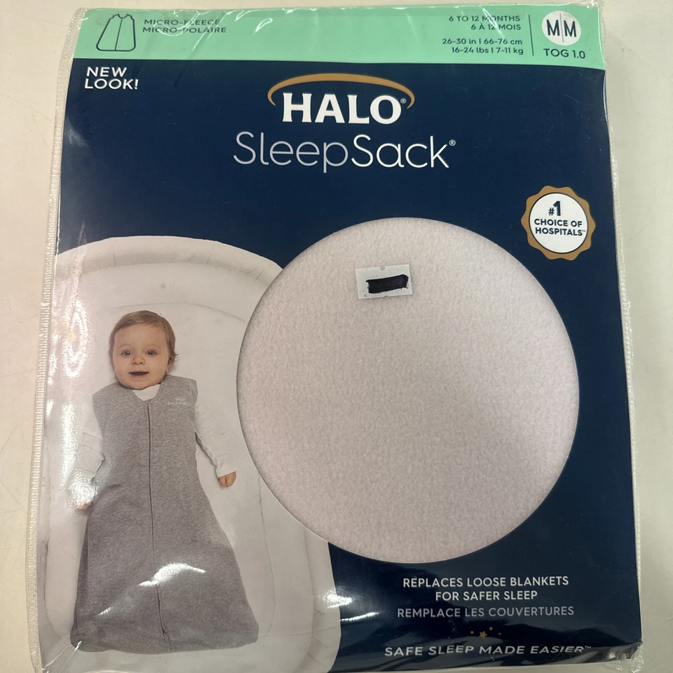 Halo Saco de Dormir Micro-Vellón Usable Manta Tog 1.0 6 a 12 M Rosa, Mediano Foto 1 de 4