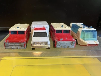 4-MATCHBOX SUPERFAST 1/64 USED 2 AMBULANCES+2 ARMORED TRUCKS 1971-96 RARE HF L5A - Image 1 of 4