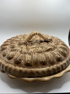 Vintage Pekannuss Kuchen Halter bedeckt Schale Dessert Halter 9" Handarbeit McCloud Formen 1983 - Bild 1 von 8