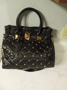 Vintage gesteppte Michael Kors Hamilton Handtasche mit den goldenen Nieten - Bild 1 von 5