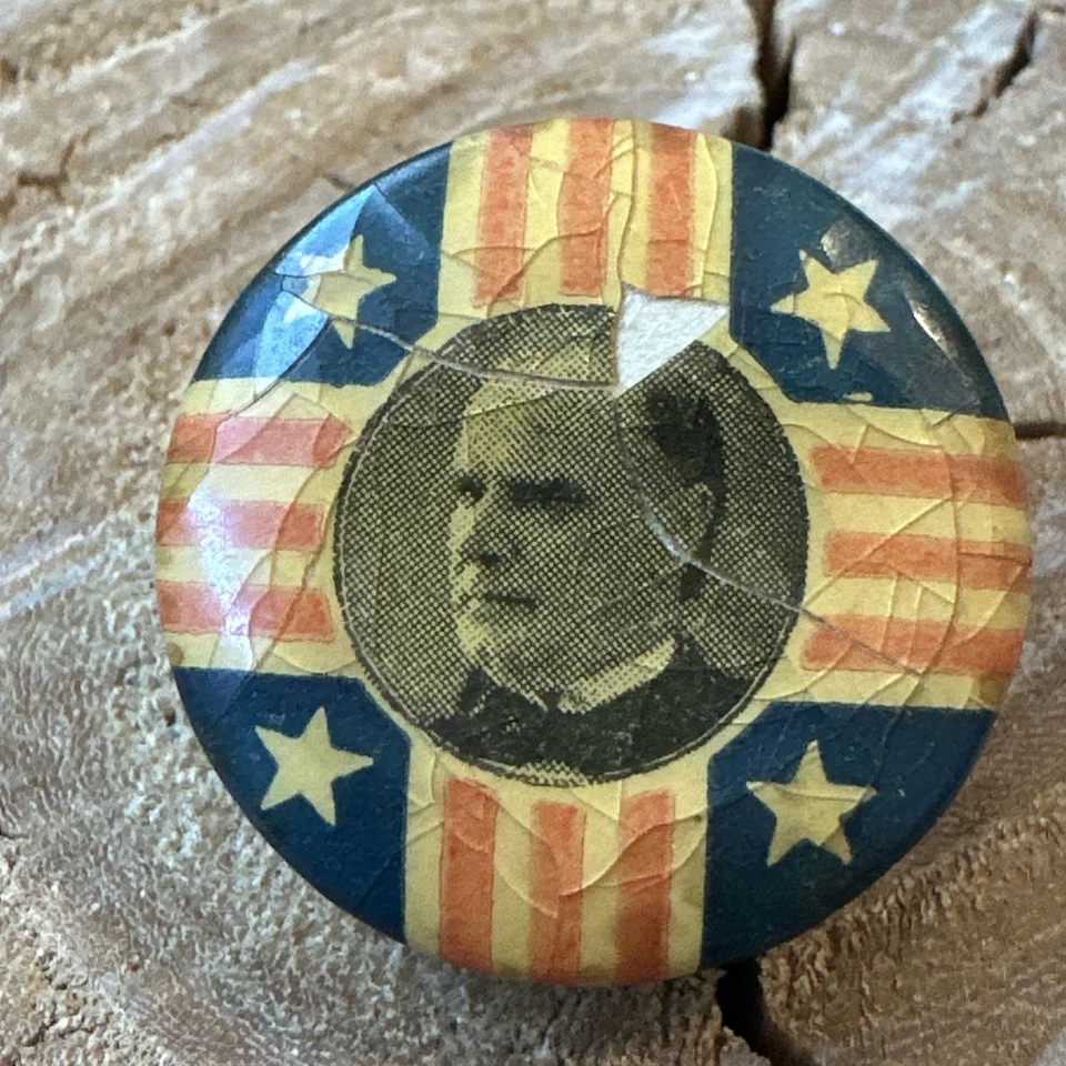 1900 WILLIAM MCKINLEY campaign  button/back political advertising  - Image 1 of 4