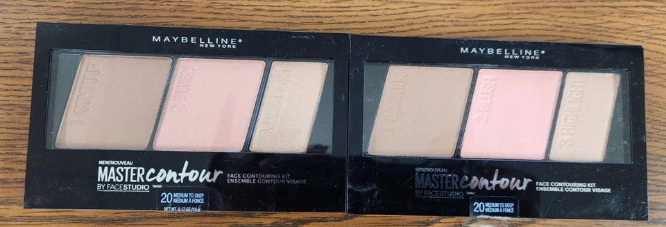 2PC NEW MAYBELLINE FACESTUDIO MASTER FACE CONTOURING MEDIUM TO DEEP, 0.35 OZ EA - Image 1 of 4