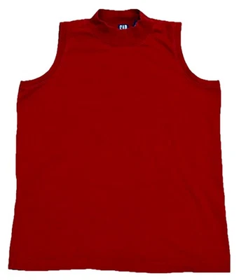 Gap Vintage Años 90 Pequeño Algodón Sin Mangas Cuello Simulado Hecho en EE. UU. Rojo Foto 1 de 4