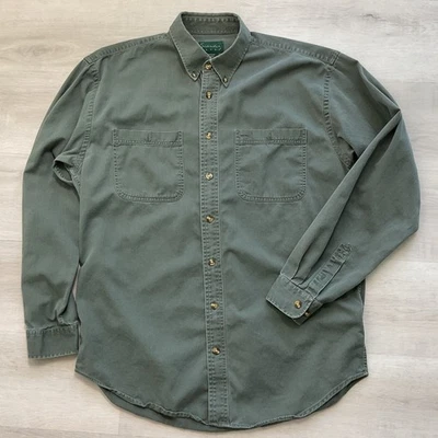 Scandia Woods Mens Button Up Dress Shirt Pure Cotton Forest Green Large  - Image 1 of 4