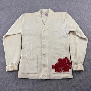Vintage 50s University Alabama Wool Varsity Letterman Cheer Cardigan Sweater 60s - Picture 1 of 22