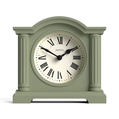 Jones® Kensington mantel clock green decorative roman dial quartz shelf desk - Image 1 of 4