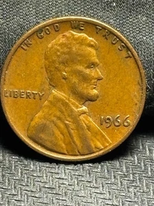 1966 Lincoln Cent • FS-801 DDR • Brown Uncirculated - Picture 1 of 4