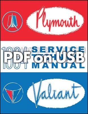 Manuale USB Del Negozio Plymouth 1964 Valiant Fury Belvedere - Immagine 1 di 3