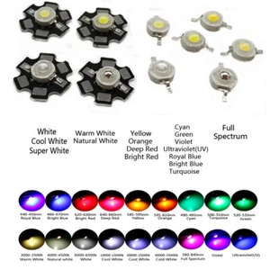 1W 3W 5W White Blue Green UV Yellow Red RGB High Power LED SMD Chip COB Lamp PCB - Picture 1 of 11