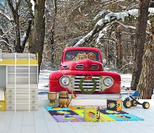 3D Forest Car Dogs 8352NA Transport Wallpaper Wall Murals Wall Paper Mural Romy - Picture 1 of 11