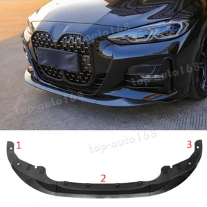 Carbon Fiber Look Front Bumper Lip Body Spoiler For BMW 4 Series G22 G23 2021-22 - Picture 1 of 9