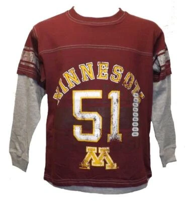 Nueva Camisa Térmica Minnesota Golden Gophers Jóvenes Tallas S-M-L-XL Gris Manga Larga Foto 1 de 4