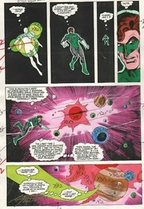 ACTION COMICS WEEKLY GREEN LANTERN #632 PRODUCTION ART TOLLIN SIGNED COA PG 3 - Picture 1 of 3