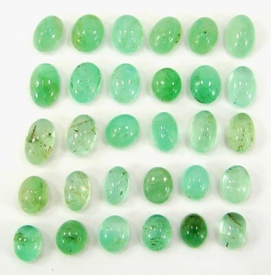 Lote de 30 piezas de piedras preciosas sueltas esmeralda rusa natural de 60,40 quilates cabina 8-11 mm - 2900 Foto 1 de 2