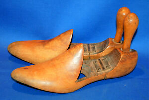 A super pair antique wooden shoe trees with rear knob handles,abt sz 6.5, 39.5cm
