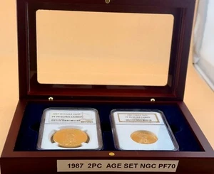 1987 American Gold Eagle Proof 2-Coin Year NGC PF70 BROWN LABEL - Picture 1 of 7
