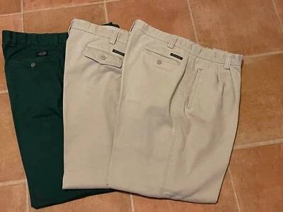 Dockers Jeans Pants Men 38 x 29 LOT 3 Vintage Relaxed Authentic Khakis Tan Green - Image 1 of 4